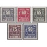 5 عدد  تمبر سری پستی - کنده کاری های صخره ای - سوئد 1954