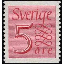 1 عدد  تمبر سری پستی - مهر اعداد - طرح جدید - 5ORE- سوئد 1951