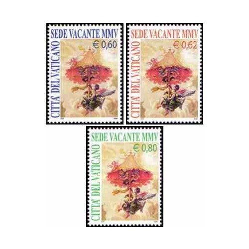 3 عدد تمبر مرگ پاپ ژان پل دوم - واتیکان 2005 ارزش اسمی روی تمبرها 2 یورو 3 عدد تمبر مرگ پاپ ژان پل دوم - واتیکان 2005 ارزش اسمی روی تمبرها 2 یورو