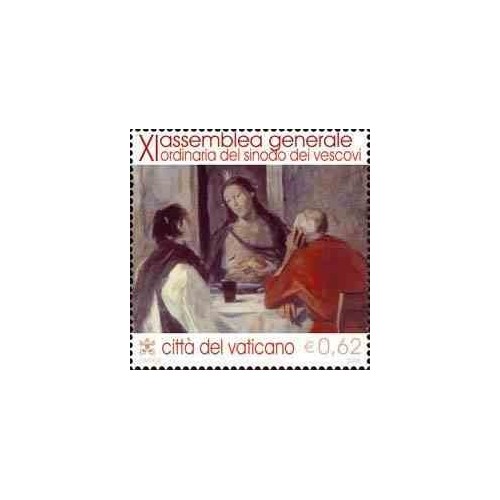 1 عدد تمبر یازدهمین مجمع عمومی اسقفان- واتیکان 2005 ارزش اسمی روی تمبر 0.62 یورو