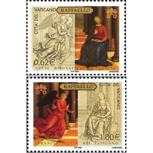 2 عدد تمبر تابلو نقاشی - واتیکان 2005 ارزش اسمی روی تمبر 1.62 یورو