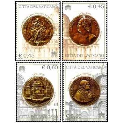 4 عدد تمبر پانصدمین سالگرد کلیسای سنت پیتر - واتیکان 2006 قیمت 10.2 دلار