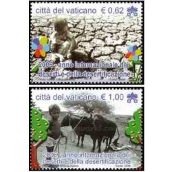 2 عدد تمبر سال جهانی بیابان و بیابان زدایی - واتیکان 2006 ارزش اسمی 1.62 یورو