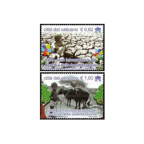 2 عدد تمبر سال جهانی بیابان و بیابان زدایی - واتیکان 2006 ارزش اسمی 1.62 یورو 2 عدد تمبر سال جهانی بیابان و بیابان زدایی - واتیکان 2006 ارزش اسمی 1.62 یورو