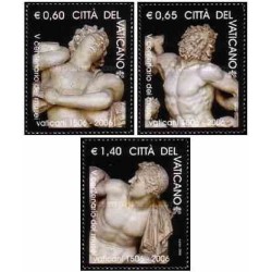 3 عدد تمبر پانصدمین سالگرد موزه واتیکان - واتیکان 2006 ارزش اسمی 2.65 یورو