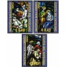 3 عدد تمبر کریسمس - پنجره های شیشه ای رنگی - واتیکان 2006 ارزش اسمی 2.1 یورو
