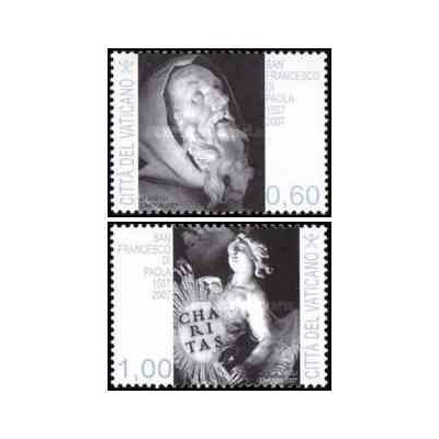 2 عدد تمبر پانصدمین سالگرد درگذشت سنت فرانسیس پائولا - واتیکان 2007 ارزش اسمی 1.6 یورو
