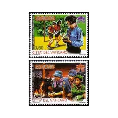 2 عدد تمبر مشترک اروپا - Europa Cept - صدمین سالگرد پیشاهنگی - واتیکان 2007 ارزش اسمی 1.25 یورو