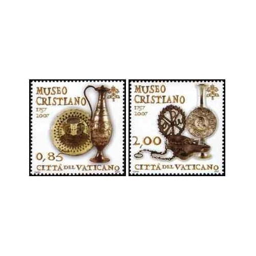 2 عدد تمبر 250 سالگرد موزه مسیحی - واتیکان 2007 ارزش اسمی 2.85 یورو 2 عدد تمبر 250 سالگرد موزه مسیحی - واتیکان 2007 ارزش اسمی 2.85 یورو
