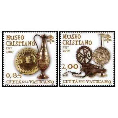 2 عدد تمبر 250 سالگرد موزه مسیحی - واتیکان 2007 ارزش اسمی 2.85 یورو