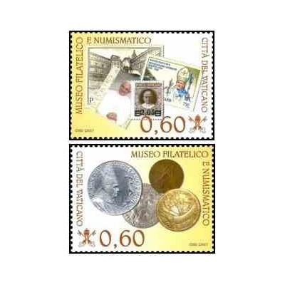 2 عدد تمبر موزه فیلاتلی و سکه شناسی جدید - واتیکان 2007 ارزش اسمی 1.2 یورو