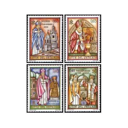 4 عدد تمبر سفرهای پاپ بندیکت شانزدهم - واتیکان 2007 ارزش اسمی 3.5 یورو