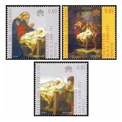 3 عدد تمبر کریسمس - واتیکان 2007 ارزش اسمی 2.1 یورو