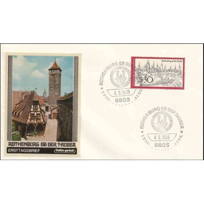 پاکت مهر روز تمبر روتنبورگ او در تاوبر -  1 - جمهوری فدرال آلمان 1969