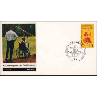 پاکت مهر روز تمبر جشنواره ورزشی معلولین - جمهوری فدرال آلمان 1972