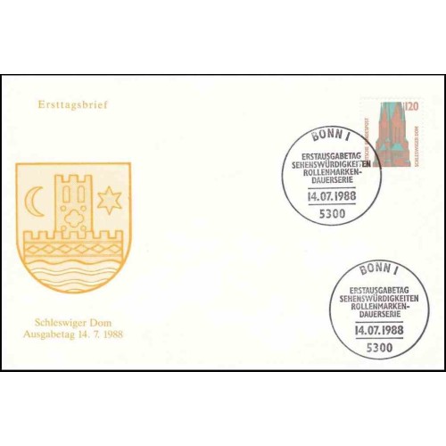 پاکت مهر روز تمبر سری پستی جاهای دیدنی - 120pfg - جمهوری فدرال آلمان 1988 پاکت مهر روز تمبر سری پستی جاهای دیدنی - 120pfg - جمهوری فدرال آلمان 1988