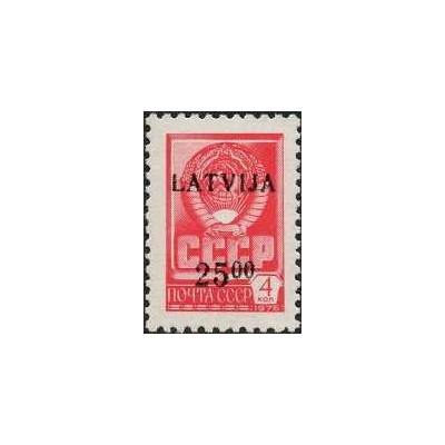 1 عدد  تمبر سری پستی - سورشارژ روی سری پستی شوروی - 25 - لتونی 1992