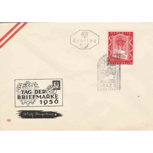 پاکت مهر روز تمبر روز تمبر - اتریش 1956 ارزش تمبرها 3.2 دلار پاکت مهر روز تمبر روز تمبر - اتریش 1956 ارزش تمبرها 3.2 دلار