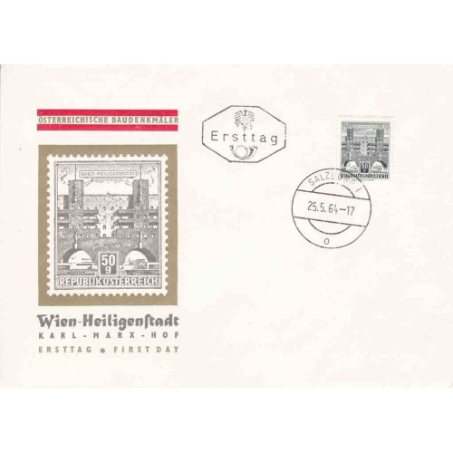 پاکت مهر روز تمبر سری پستی بناهای معماری در اتریش - فرودگاه وین - 50G - اتریش 1964 پاکت مهر روز تمبر سری پستی بناهای معماری در اتریش - فرودگاه وین - 50G - اتریش 1964