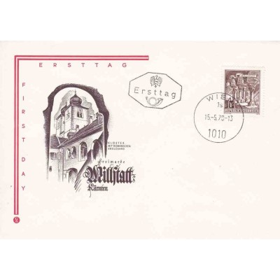 پاکت مهر روز تمبر سری پستی بناهای معماری در اتریش - 1s - اتریش 1970