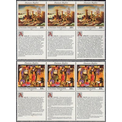 6 عدد  تمبر اعلامیه حقوق بشر - B - نیویورک سازمان ملل 1993