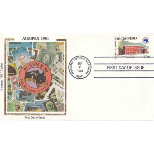 پاکت مهر روز تمبر نمایشگاه بین المللی تمبر "Ausipex 84" - ملبورن، استرالیا - میکرونزی 1984 پاکت مهر روز تمبر نمایشگاه بین المللی تمبر "Ausipex 84" - ملبورن، استرالیا - میکرونزی 1984
