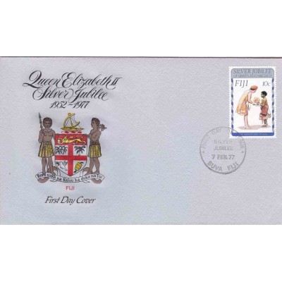 پاکت مهر روز تمبر بیست و پنجمین سالگرد سلطنت ملکه الیزابت دوم - فیجی 1977