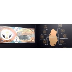 اسکناس 22 ریال - یادبود جام جهانی فوتبال 2022 قطر - با فولدر - قطر 202