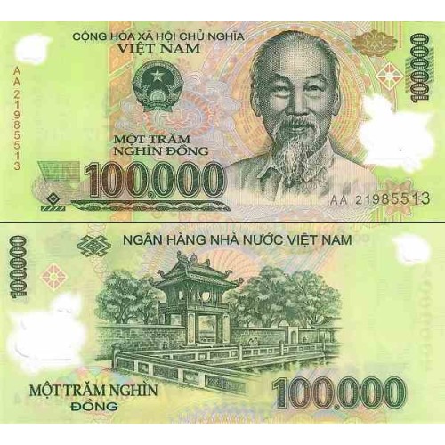 اسکناس پلیمر 100000 دونگ - ویتنام 2021 دو رقم اول سریال سال انتشار اسکناس پلیمر 100000 دونگ - ویتنام 2021 دو رقم اول سریال سال انتشار