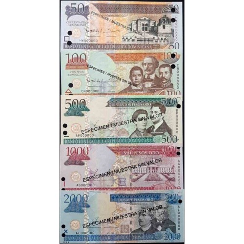 ست اسکناس اسپسیمن جمهوری دومنیکن - سفارشی ست اسکناس اسپسیمن جمهوری دومنیکن - سفارشی