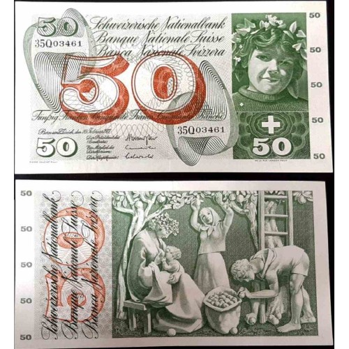 اسکناس 50 فرانک - سوئیس 1971 در حد بانکی مطابق عکس اسکناس 50 فرانک - سوئیس 1971 در حد بانکی مطابق عکس