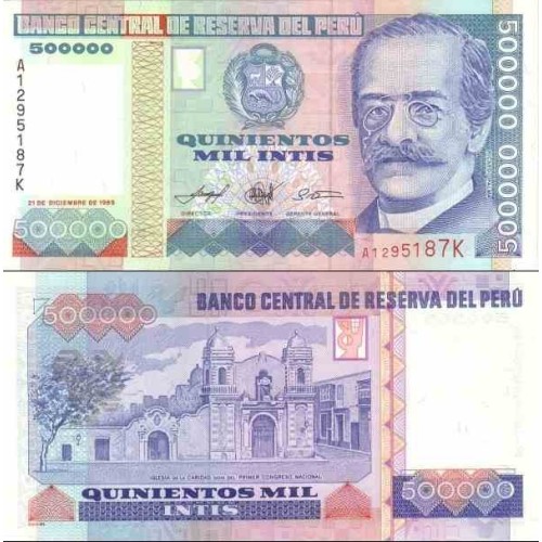اسکناس 500000 اینتیس - تاریخ 21.12.1989- پرو 1989 سفارشی اسکناس 500000 اینتیس - تاریخ 21.12.1989- پرو 1989 سفارشی