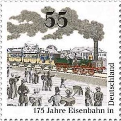 1 عدد  تمبر 175 امین سالگرد راه آهن آلمان - جمهوری فدرال آلمان 2010
