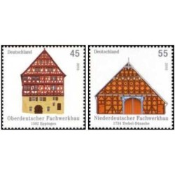 2 عدد  تمبر خانه های نیمه چوبی - جمهوری فدرال آلمان 2010