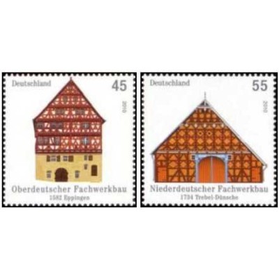 2 عدد  تمبر خانه های نیمه چوبی - جمهوری فدرال آلمان 2010