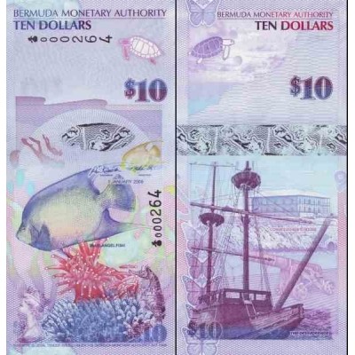 اسکناس 10 دلار - برمودا 2009  سفارشی