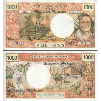 اسکناس 1000 فرانک - نیو هبرید 1980 سفارشی