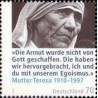 1 عدد  تمبر صدمین سالگرد تولد مادر ترزا - جمهوری فدرال آلمان 2010