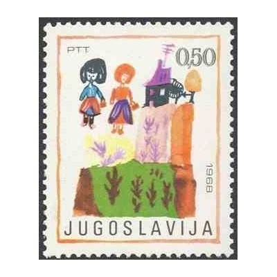 1 عدد تمبر هفته کودک  - یوگوسلاوی 1968