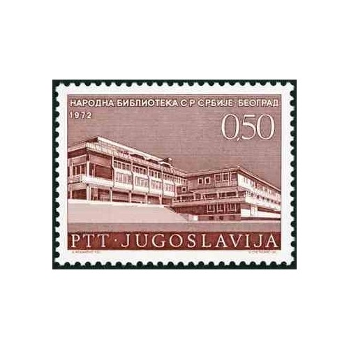 1 عدد تمبر صد و چهلمین سالگرد تأسیس کتابخانه ملی صربستان - یوگوسلاوی 1972