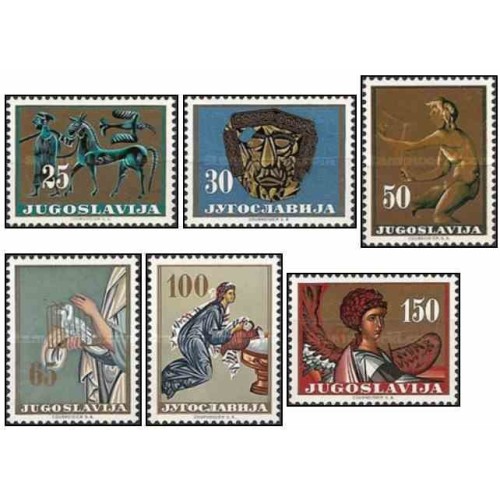6 عدد تمبر "قرن های هنر یوگسلاوی" - یوگوسلاوی 1962
