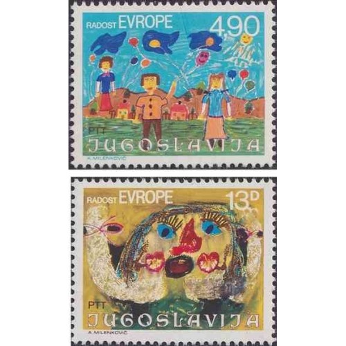 2 عدد تمبر "شادی اروپا" - نقاشی کودکان - یوگوسلاوی 1980 2 عدد تمبر "شادی اروپا" - نقاشی کودکان - یوگوسلاوی 1980