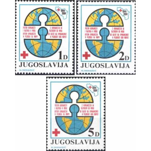 3 عدد تمبر مالیات پستی - تمبر خیریه (هفته صلیب سرخ) - یوگوسلاوی 1984 3 عدد تمبر مالیات پستی - تمبر خیریه (هفته صلیب سرخ) - یوگوسلاوی 1984