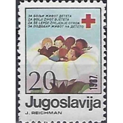1 عدد تمبر مالیات پستی ، تمبر خیریه ، هفته صلیب سرخ  - 10 دینار - یوگوسلاوی 1987