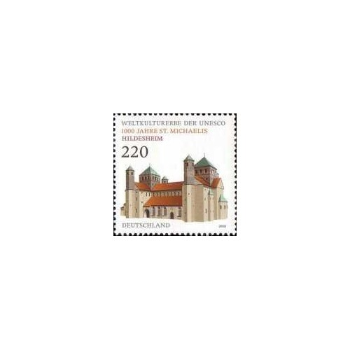 1 عدد  تمبر میراث جهانی یونسکو - کلیسای سنت مایکلیس، هیلدسهایم - جمهوری فدرال آلمان 2010