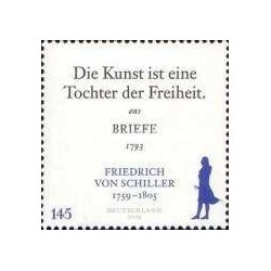1 عدد  تمبر دویست و پنجاهمین سالگرد تولد فردریش فون شیلر - فیلسوف و شاعر - جمهوری فدرال آلمان 2009