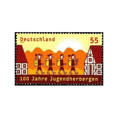 1 عدد  تمبر صدمین سالگرد یونگندربرگن - جمهوری فدرال آلمان 2009