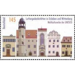 1 عدد  تمبر میراث جهانی یونسکو - یادبودهای لوتر در آیسلبن و ویتنبرگ - تمبر مشترک با سازمان ملل - جمهوری فدرال آلمان 2009