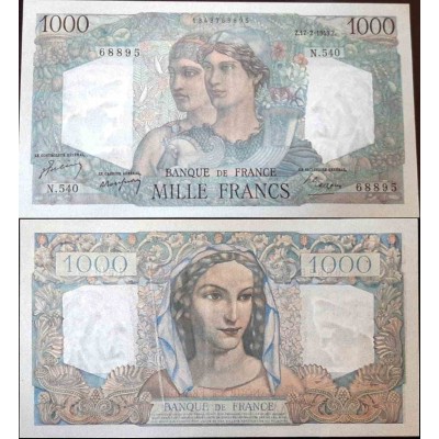 اسکناس 1000 فرانک - فرانسه 1949 سفارشی