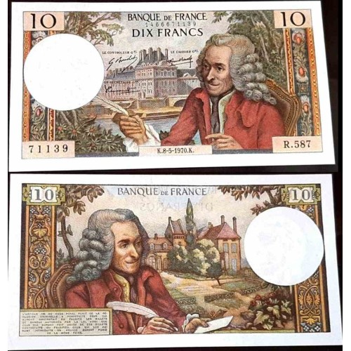 اسکناس 10 فرانک - فرانسه 1970 سفارشی